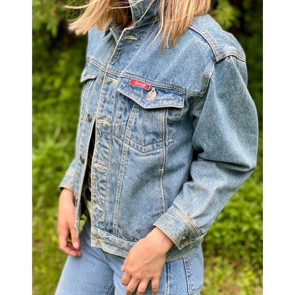 COCA COLA VINTAGE jean jacket size small 80s/90s lightwash denim - Picture 3 of 14